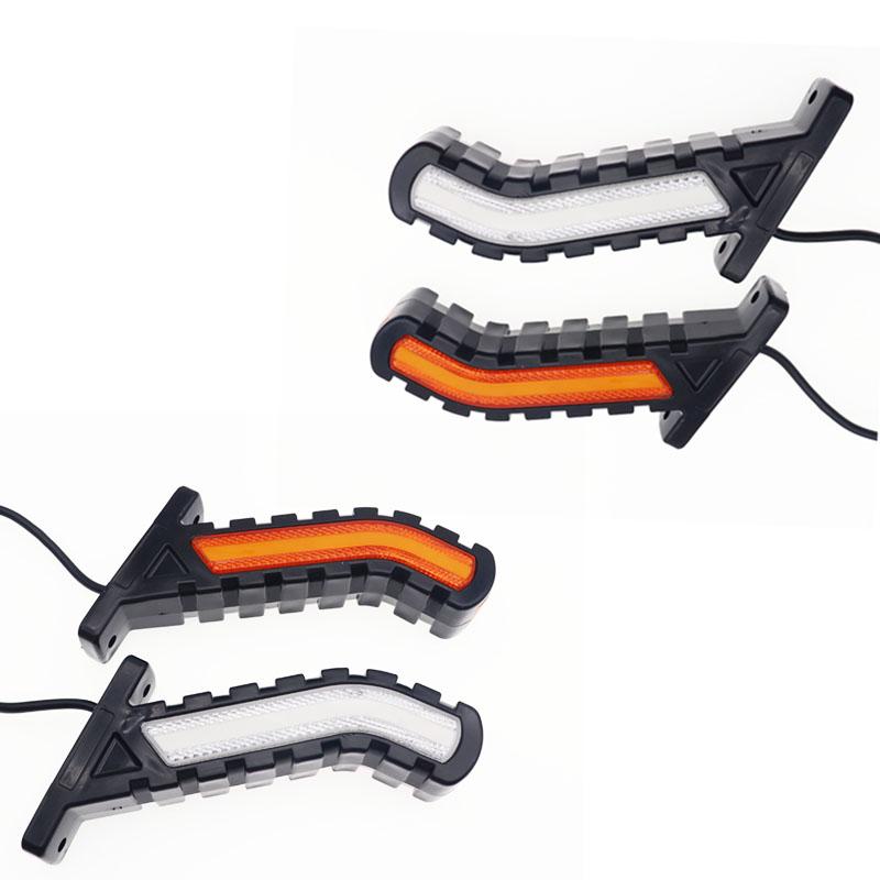 2 Pack Side Marker Light Signal Light Truck Turn Trailer LED Neon Light Bar 24V Truck Position Light Waterproof Triple Side Light Amber Red White