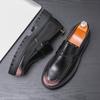 Thick-soled Men Business Loafers Black Pink Men One-legged Casual Comfortable Fashionable Leather Shoes and Social Shoes Men