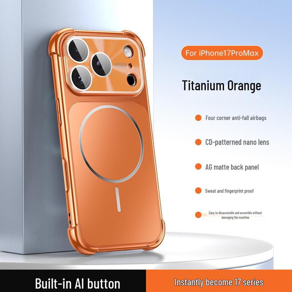 Instantly Transform Into Apple 17 Pro Max Magnetic Phone Case with Four-Corner Drop Protection for iPhone 16 and Matte AG Finish for iPhone 15