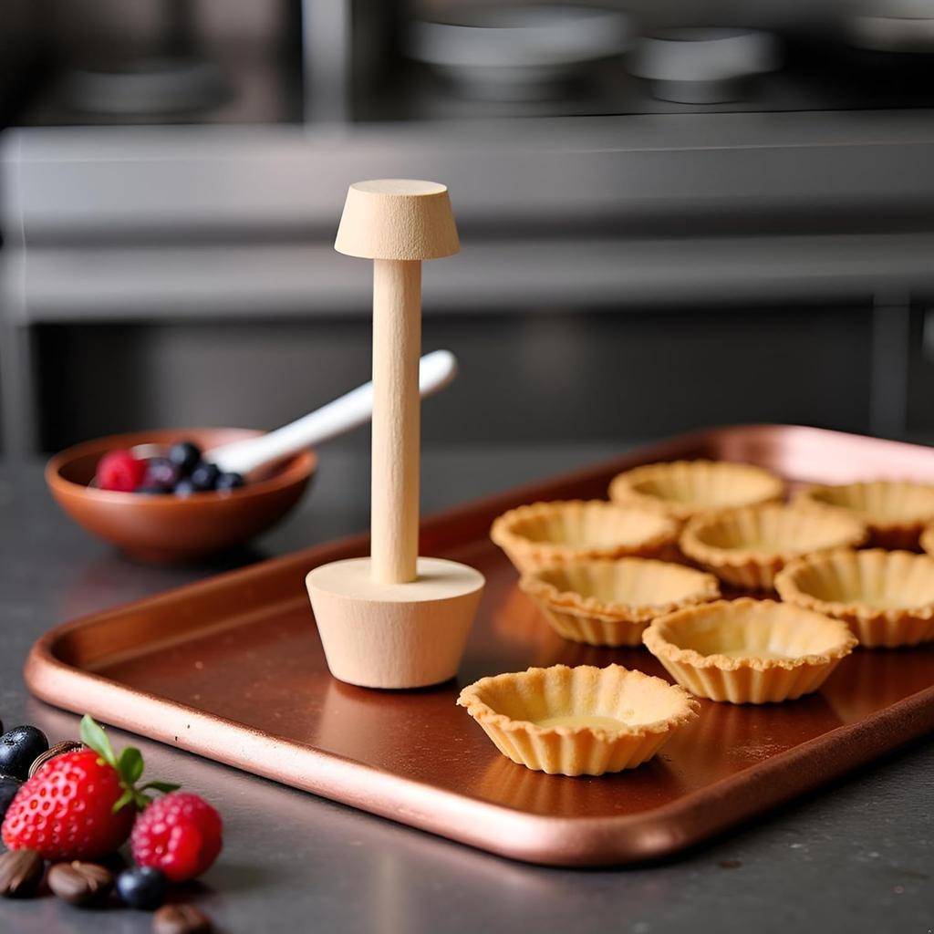 2 Pcs Tart Tamper Pastry Tamper Double Side Wooden Egg Tart Tamper Mold DIY Cake Pastry Pusher for Kitchen Party Baking Tools, Pie, Tart and Quiche