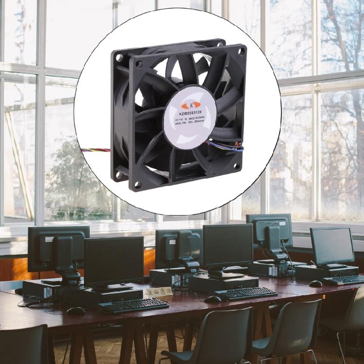 PWM Ball Bearing Fan KZ8025B012U DC 12V 4pin Cooling Fan CPU Cooler Chassis Radiator for Desktop Computer 6500RPM Fan