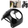7in Headlight Fairing Wind Deflector Windshield Universal for Motorcycle(Glossy Black Transparent Lens )