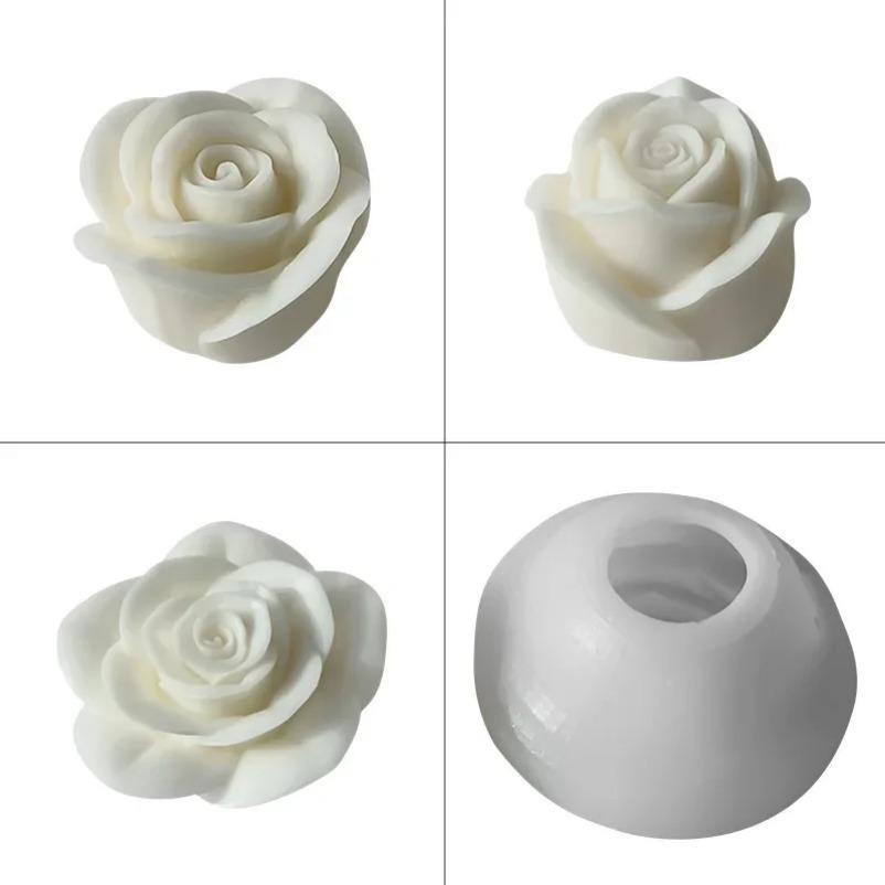 1ks Silikonové formy na svíčky s růžemi 3D Pivoňkový květ Sádra Výroba mýdla DIY Forma na pečení čokoládové dorty Valentýnský dárek