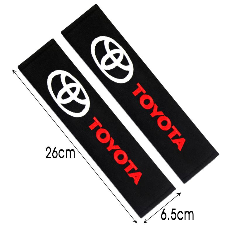 2pcs Car interior stickers Seat Belt Cotton Safety Belt EWDF5 Shoulder Cover for Toyota Corolla Camry Rav4 Yaris Hilux Prius Auris