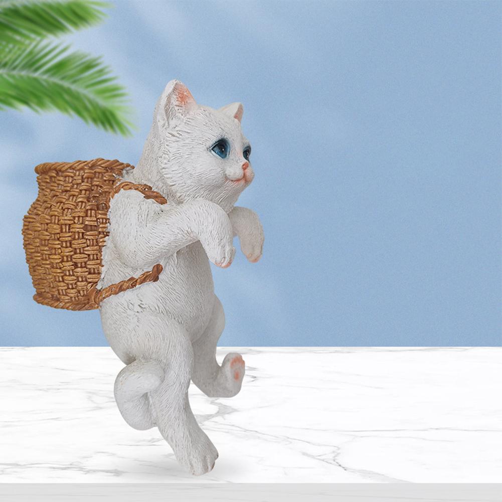 Fish Tank Creative Cute Hanging Backpack Cat Artificial Lifelike Ornaments Aquarium Landscaping Decoration