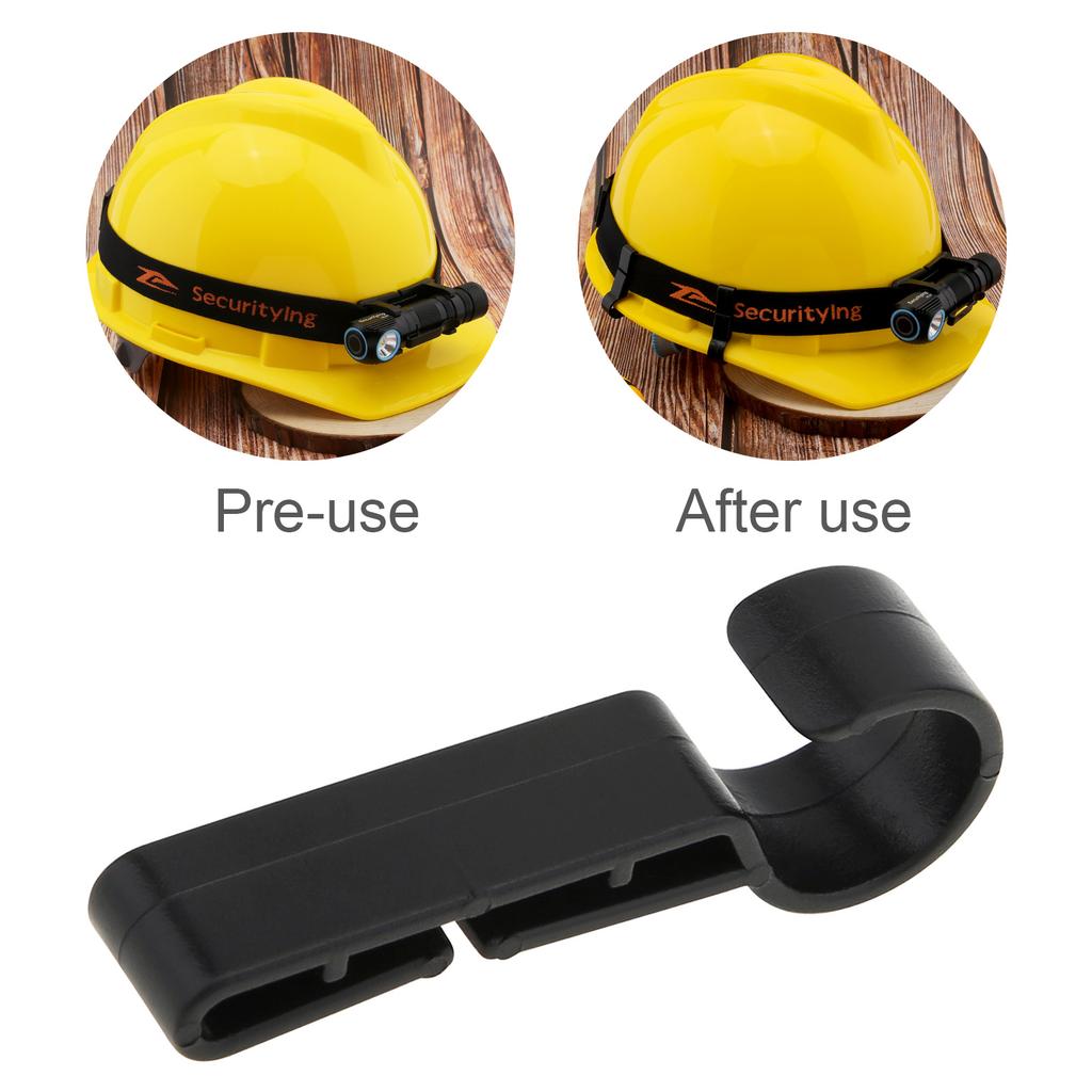 ABS 12pcs Helmet Clips Black Heavy Duty Headlamp Hard Hat Light Clips Secure Fit