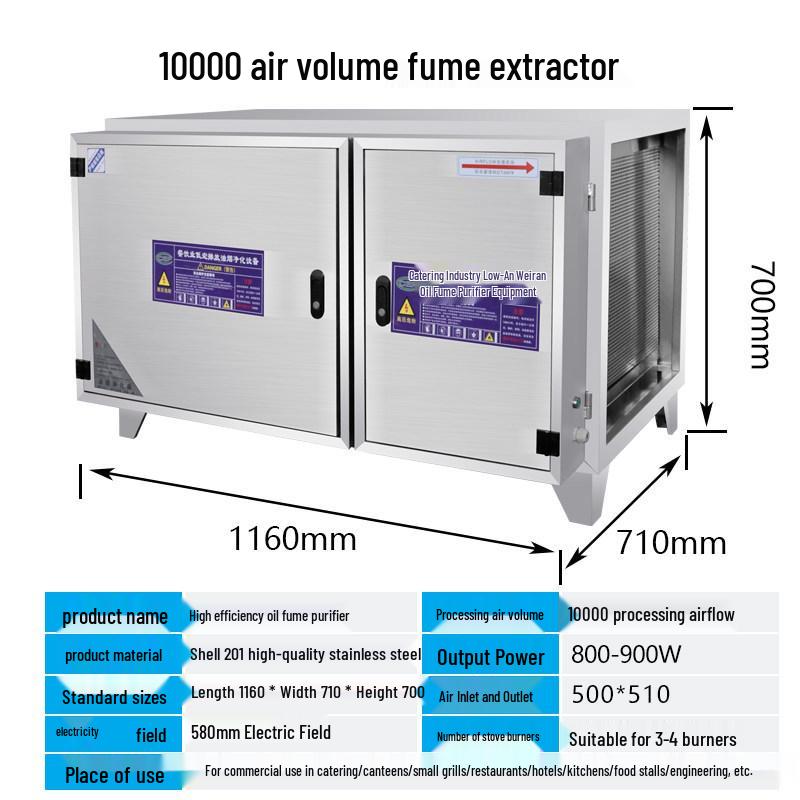 Commercial Eco-friendly Stainless Steel Smokeless Barbecue Kitchen Fume Purifier