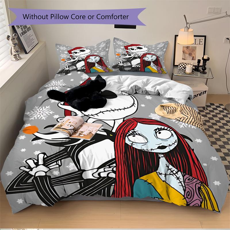 3Pcs Christmas Nightmare Before Christmas Bedding Sets For All Sizes New 3D Printed Bed Cover Comforter Duvet Cover Pillowcase Bedroom Decoration