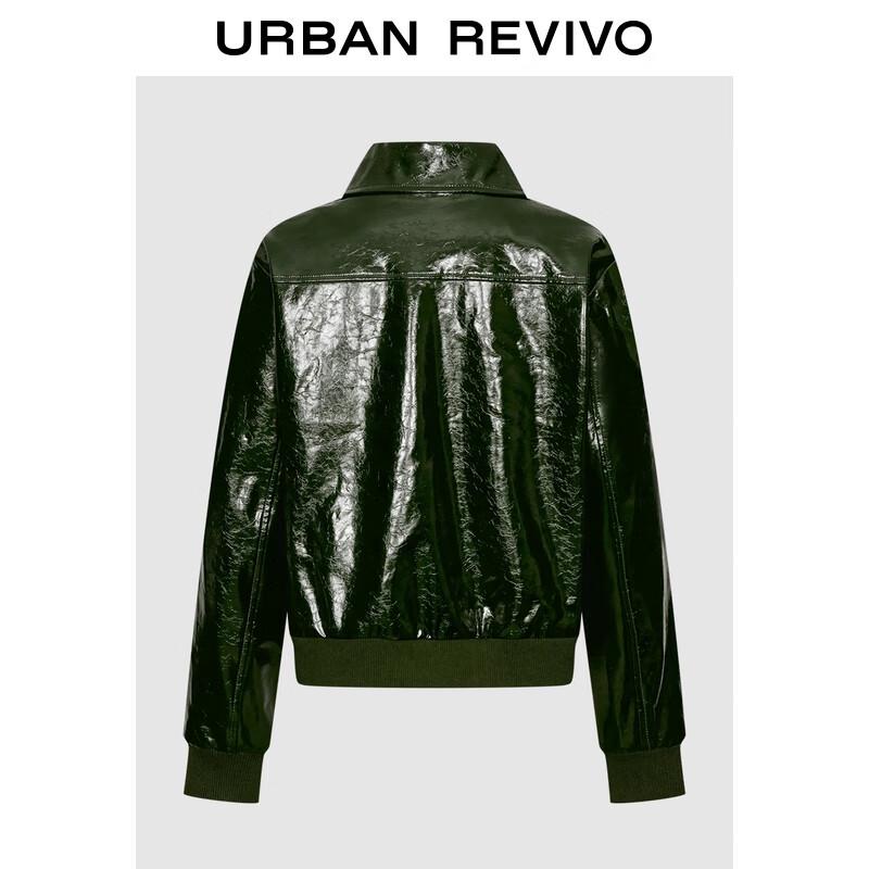 UR Women s Retro Faux Leather Zip-Up Jacket XS