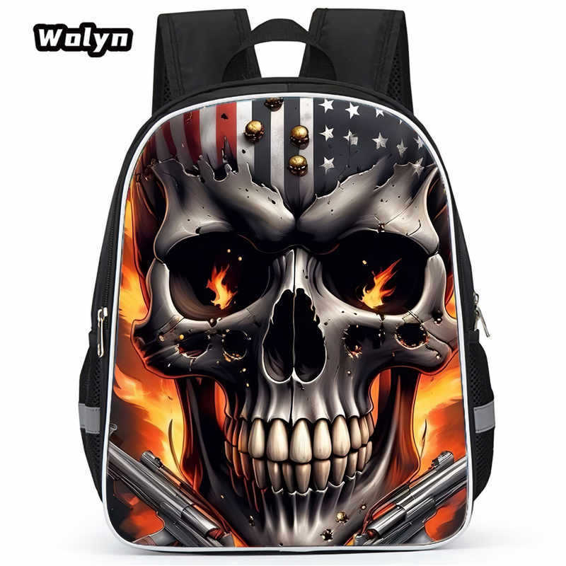 Skull Series Peripheral Animation Printing Backpack Student Bag Support