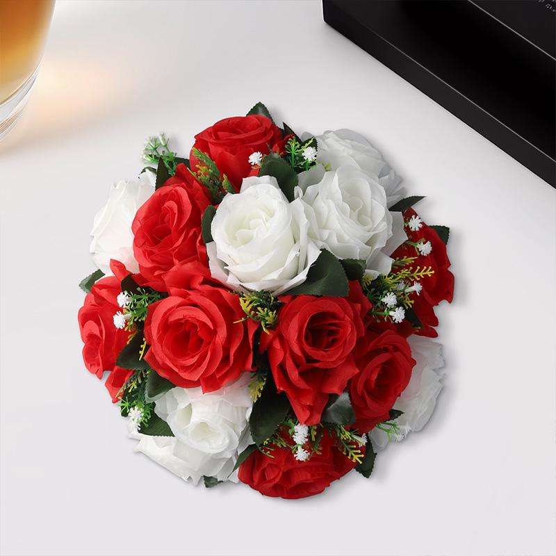 1PC Boule de Roses Boule de Fleurs en Soie Décoration de Fête de Mariage Pièce Maîtresse Décorations de Table Fleurs Artificielles