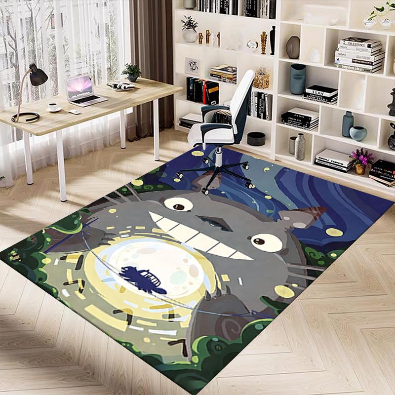1pc Totoros Magical Night Carpet for Playroom Bedroom Living Room Sofa Home Decor,kids Game Area Rug Non-slip Floor Mat Y7299