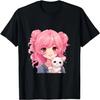 Amante del Anime y los Gatos para Adolescentes Manga kawaii Gráfico Otaku Camiseta