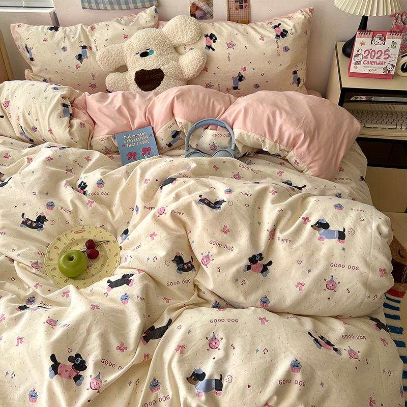 New Soft Skin-friendly Bedding Set Comfortable Breathable Duvet Cover Set with Sheet Single Double Quilt Cover and Pillowcases