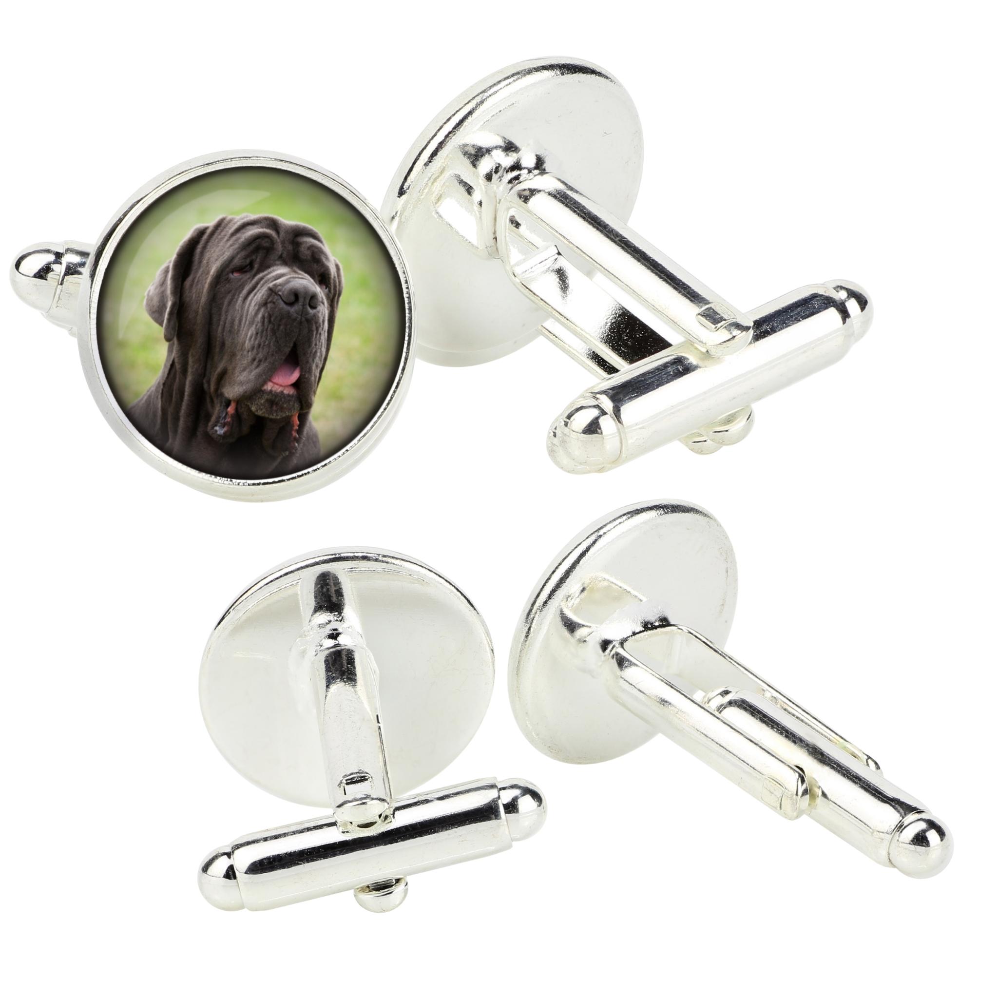 

Neapolitan Mastiff, Mastino Napoletano - cufflinks in a box, handmade jewelry, product of the Art-Dog brand срібний