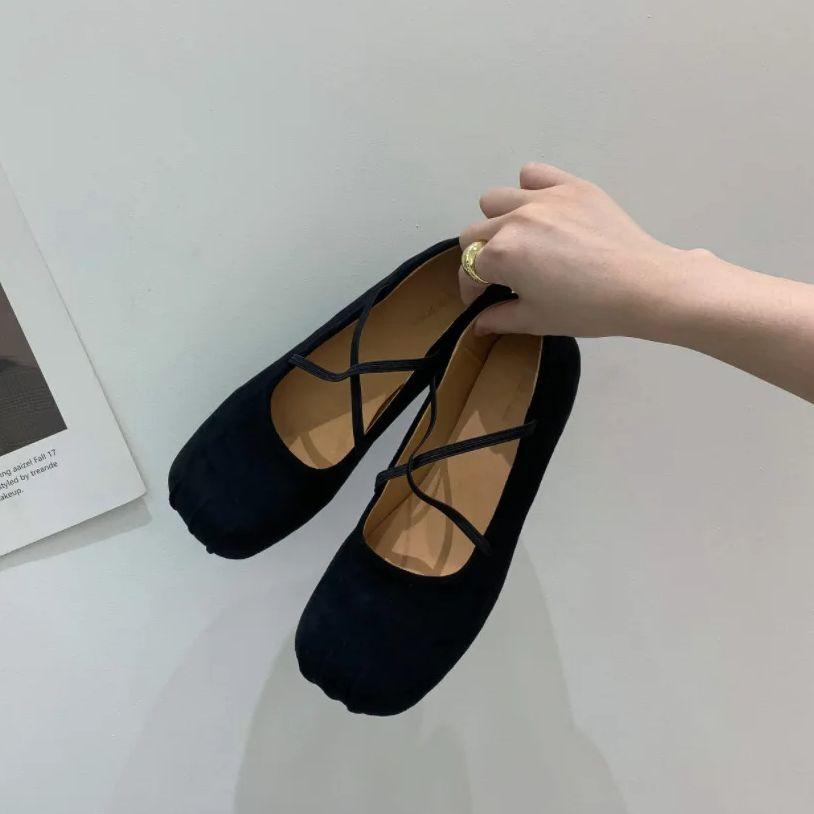 Fashion Bailamos New Brand Women Flats Fashion Square Toe Shallow Mary Jane Shoes Soft Casual Ballet Shoes Slingback Shoes
