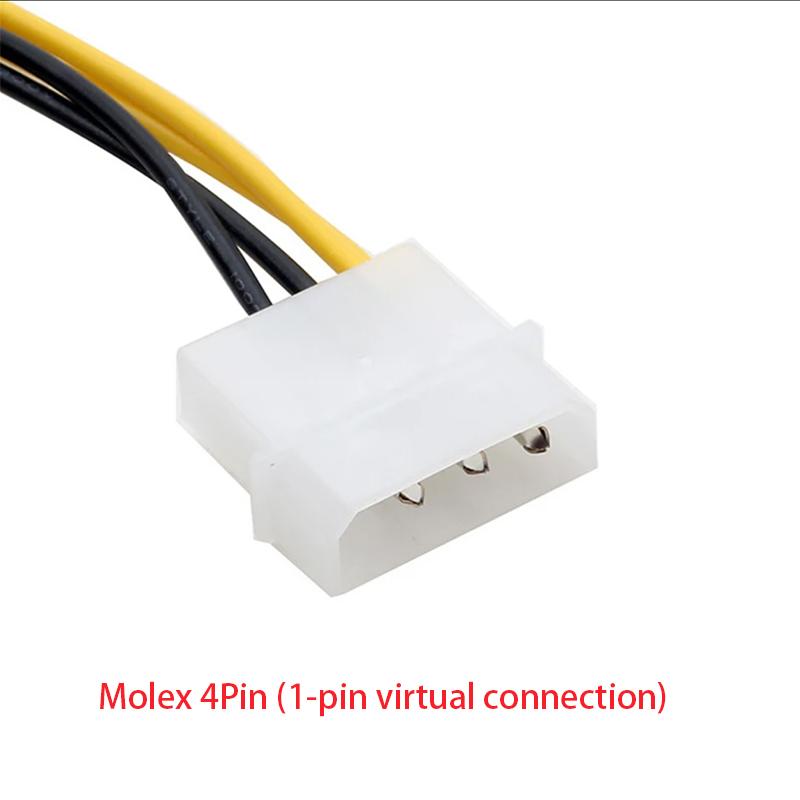IDE Molex 4Pin to Mini 4Pin Cable Splitter Power Supply to Motherboard P3 Power Supply Cord Extend Adapter for PC CPU Computer