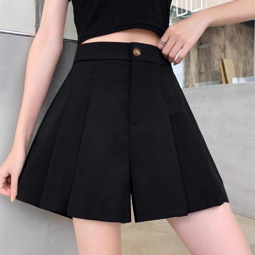 

Женские шорты с высокой талией, утягивающие, плиссированные, с широкими штанинами - Весенняя мода 2024 M [Recommended 90-104 lbs]