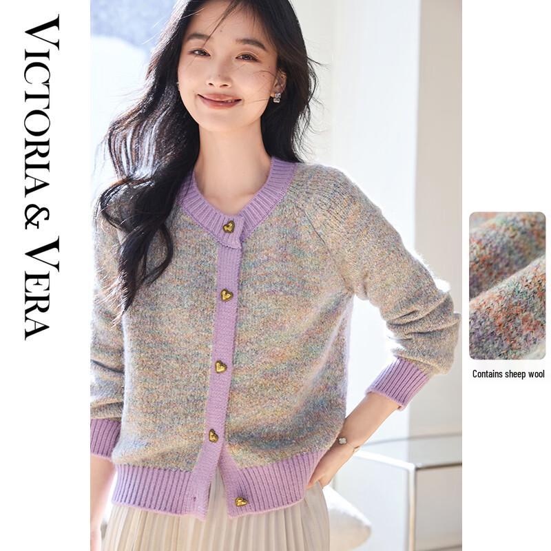 

VICTORIA&VERA Women s Heart Button Knit Cardigan S