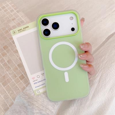 Cute Jelly Magnetic Phone Case for Apple IPhone 17 16 15 14 13 12 11 Pro Max Plus Slim Protective Cover with Contrast Colors