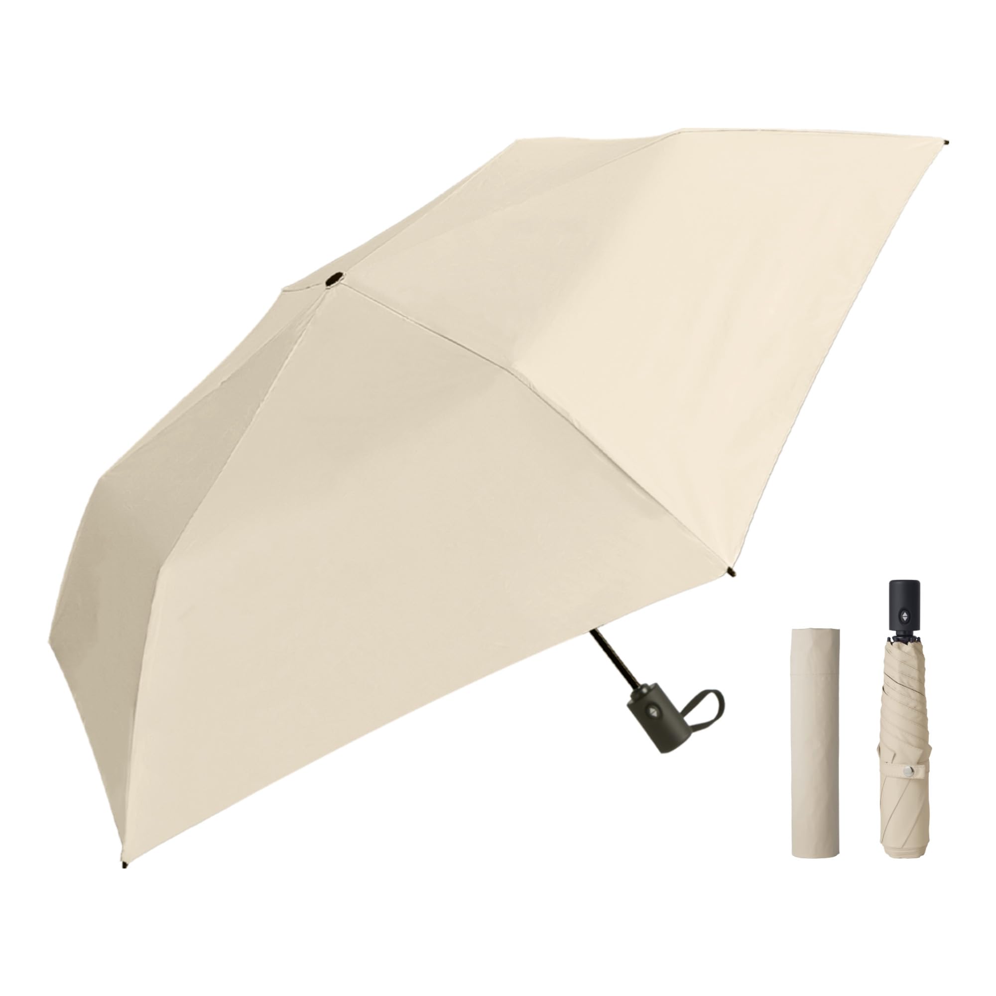 

складной зонт с автоматическим открыванием и УФ-защитой, компактный и с шестью полными световыми, тепловыми, УФ-защитными и ветрозащитными спицами и чехлом для хранения, подходящий как для солнечной, так и для