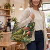 Cute Mushroom Forest Printed Tote Bag Casual Daily Large Capacity Shoulder Handbag For Women Outdoor Shopping