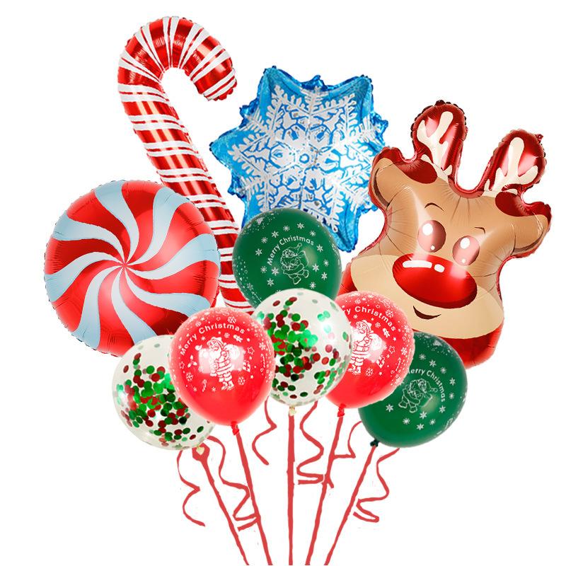 Weihnachtsballonanzug Weihnachtsmann Schneemann Elch Weihnachtsbaum DIY Weihnachts-Globos Kindergeschenke für Zuhause Neujahr 2024 Navidad Dekor