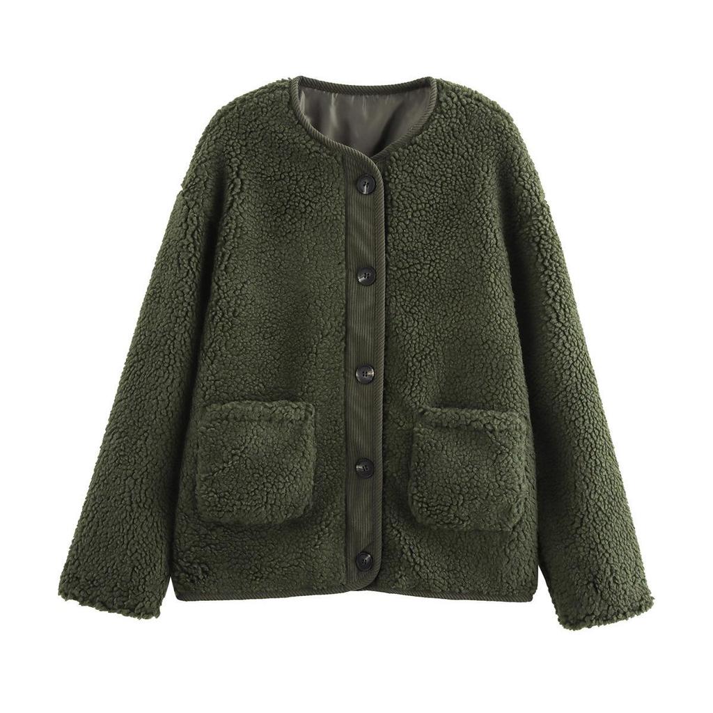 Autumn 2024 Women's Loose Leopard Print Lamb Wool Coat - European & American Fashion