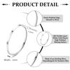 Fansilver S925 Sterling Silver Rings for Women Men 18K White Gold Plated Stackable Statement Thin Plain Thumb Ring Wedding Bands