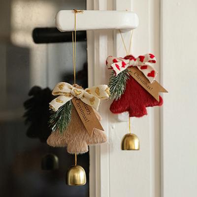 Látka Plyšové Vianočné Kovové Zvončeky Vianočný Stromček Závesné Ozdoby Dekoratívne Steny Dverí Dekor Pre Sviatočnú Atmosféru Vianočné Ozdoby