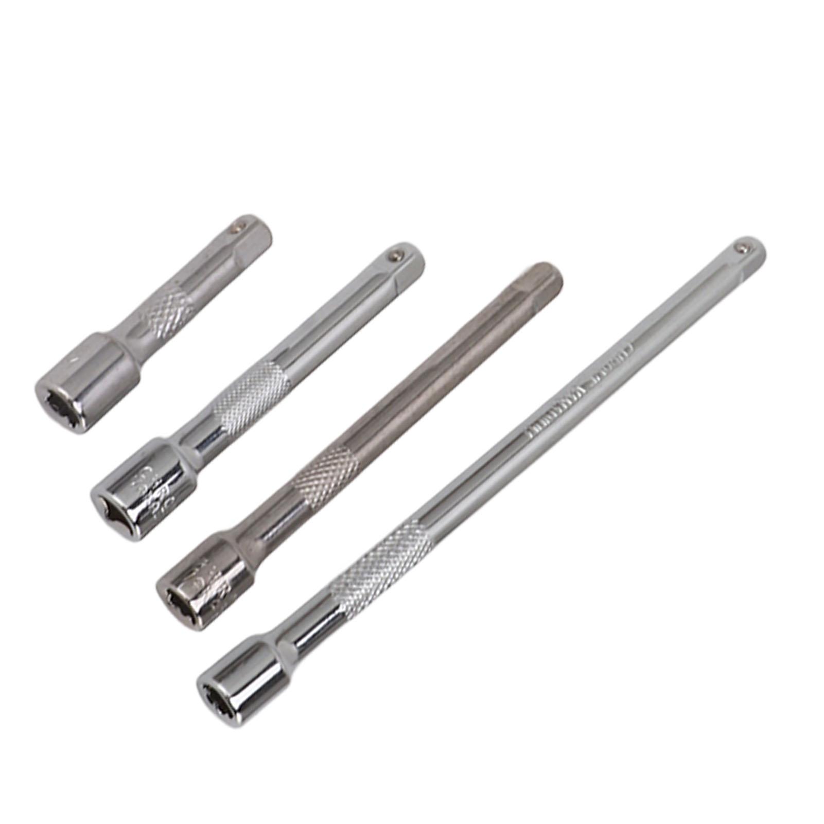 

4pc 1 4in Drive Socket Extension Bar Set Long Shaft 50mm 75mm 100mm 150mm Ratchet Improved