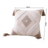 Throw Pillow Boho Soft Cotton Pattern And Tassels Pillow Cover With Braided Rope Textured Striped Woven Tufted Cushion Case