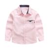 Boys Turn Down Collar Long Sleeve Shirt Casual Button Up Pocket Shirt For Little Boys Daily Outfit