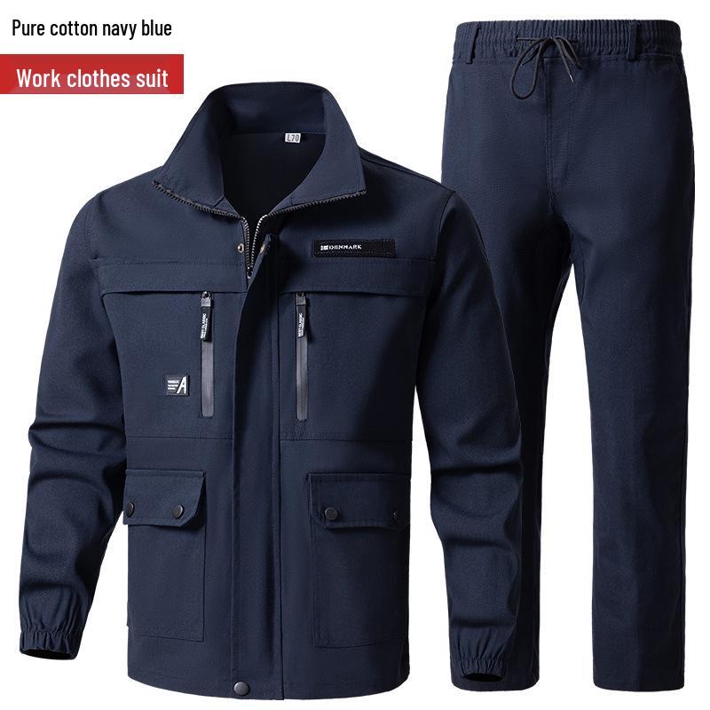 Men's and Women's Cotton Workwear Set, Anti-scalding and Wear-resistant for Welders and Auto Repair, Suitable for Spring and Autumn.
