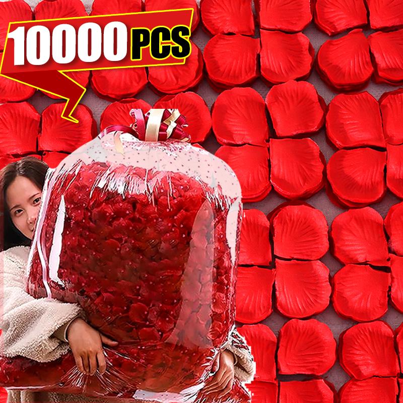 Mehrfarbige rote Seidenblütenblätter für Valentinstag, Hochzeitsfeier, künstliche Rosenblätter, künstliche Blumen, romantische Hochzeitsfeier-Dekoration