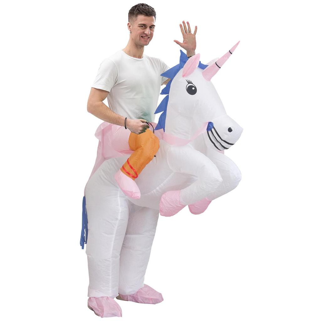 Colorful Inflatable Unicorn Costume for Stage Performance and Halloween