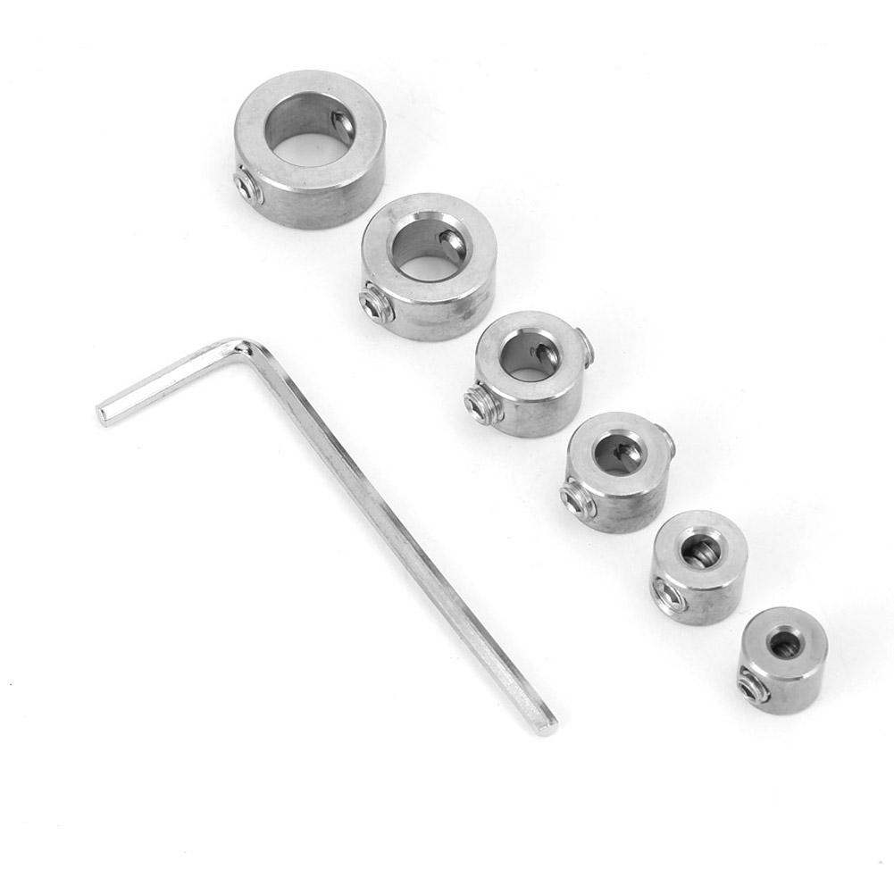 6pcs 310mm Stainless Steel Drill Depth Stop Bit Collar Set Drilling Limit Ring