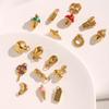 Dreamshow Fashion Stainless Steel Pendants Charms Enamel Pendants for Necklace Gold Plated Jewelry Accessories