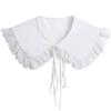Women's Lace-Trim Capelet: Summer White Sun Protection with Bow Tie Collar
