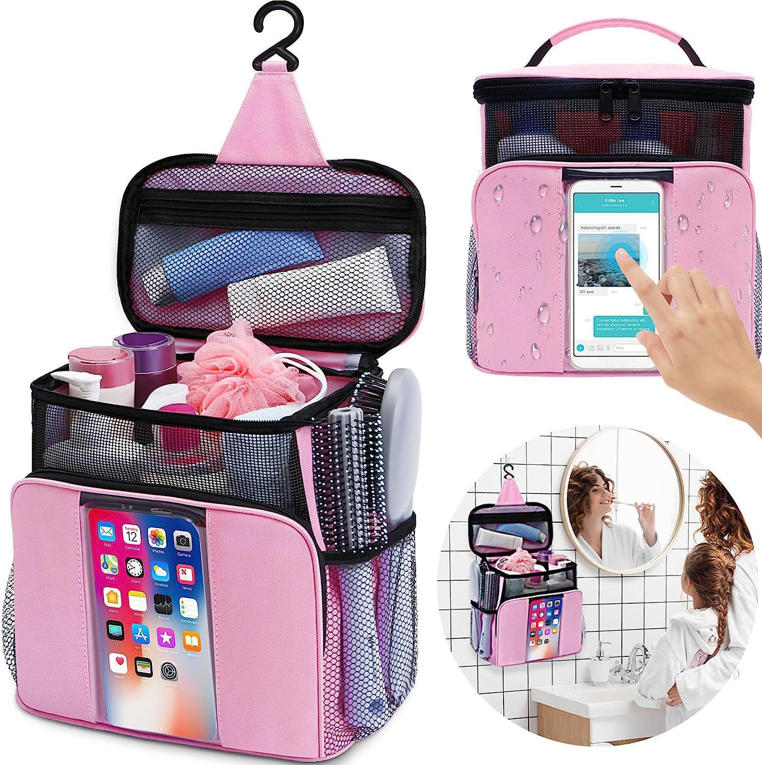 Hot Selling Hanging Bathroom Toiletry Bag Travel Large Capacity Folding Portable Toiletry Storage Bag 25.5x14.5x25cm розовый