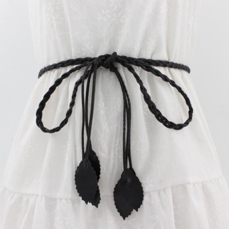 Trendy Handmade Knitted Waist Belt With Tassel Decoration For Women