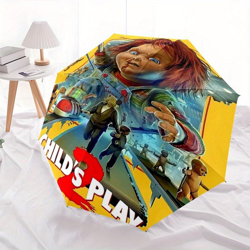 

1pc Child s Play 2 Design Pattern Umbrella, Fashionable, Personalized, High-Value Folding Umbrella, a Must-Have for Summer, 8-Rib Durable Iron Frame,