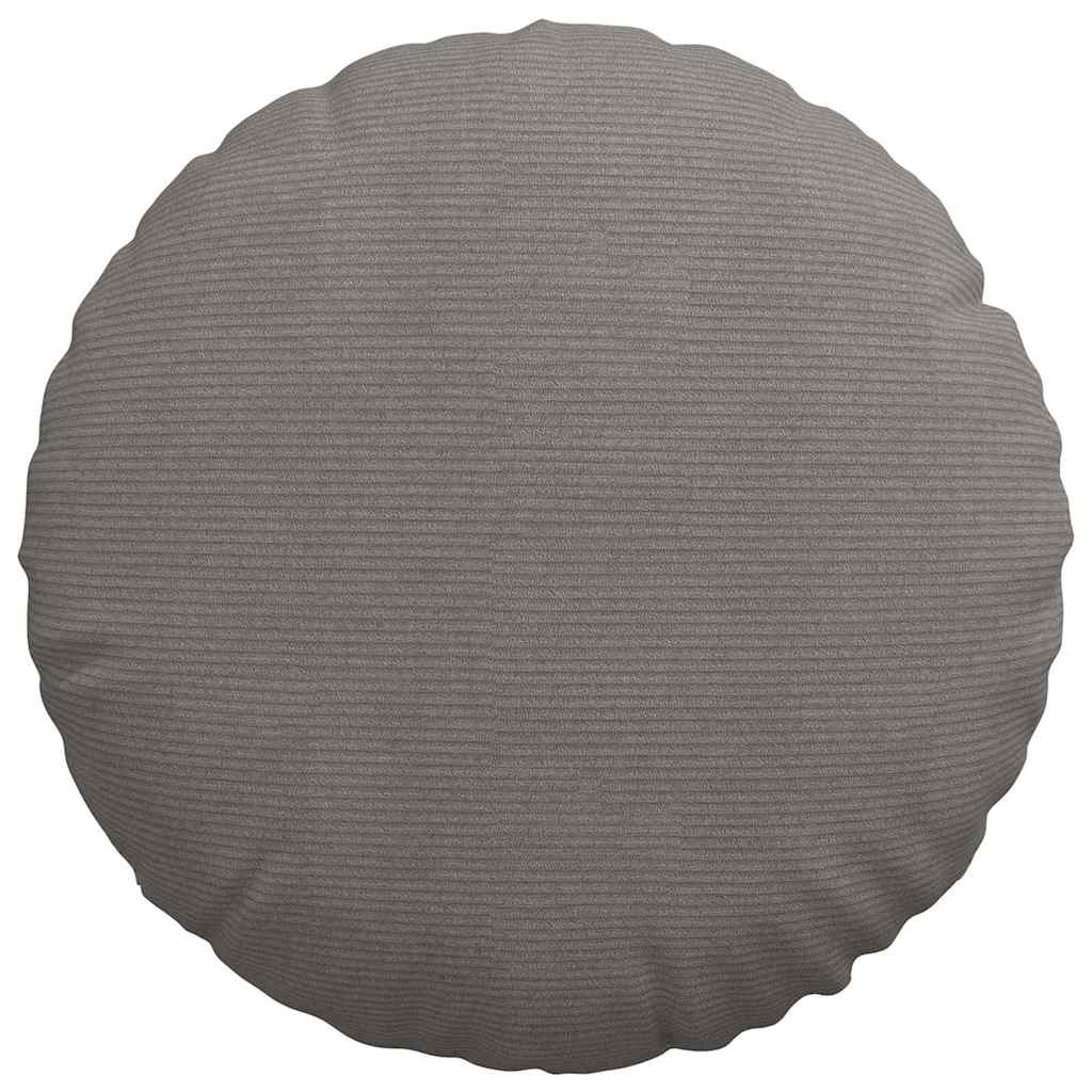 Seat Cushion 2 pcs Light Grey Ø50 x 19 cm Cord Fabric