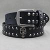 Personalized Punk Rivets and Spikes Belt Skeleton Cowhide Men and Women Skull Neutral Hip-hop Belt