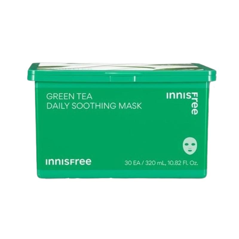 Innisfree Green Tea Daily Hydrating & Soothing Mask 30 Sheets | Moisturizing Korean Sheet Mask Pack