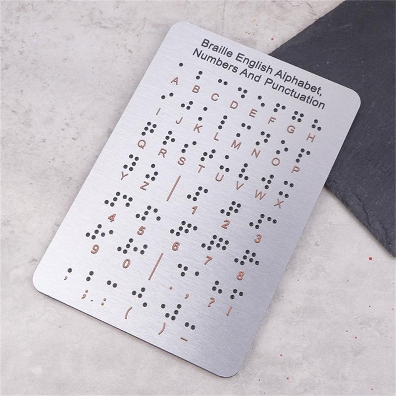 Braille Letter Board with Raised Dots for Blind Kid Adult 12x18.4cm Number & Punctuation Learning Letter Fingerboard