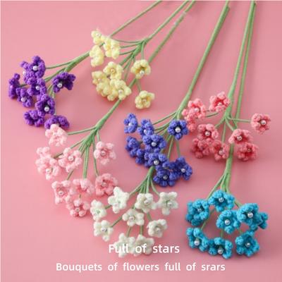 Süße Sterne Häkelblume Gestrickte Blume Fertige Handgemachte Blumen Künstliche Pflanze Hochzeitsfeier Heimdekoration Geschenk für Freunde