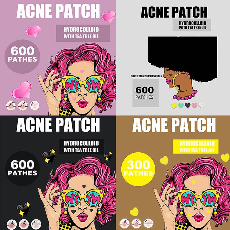 300/600/1200 Pcs/Set Heart Pimple Patch Acne Colorful Invisible Acne Removal Skin Care Stickers Concealer Face Spot Beauty