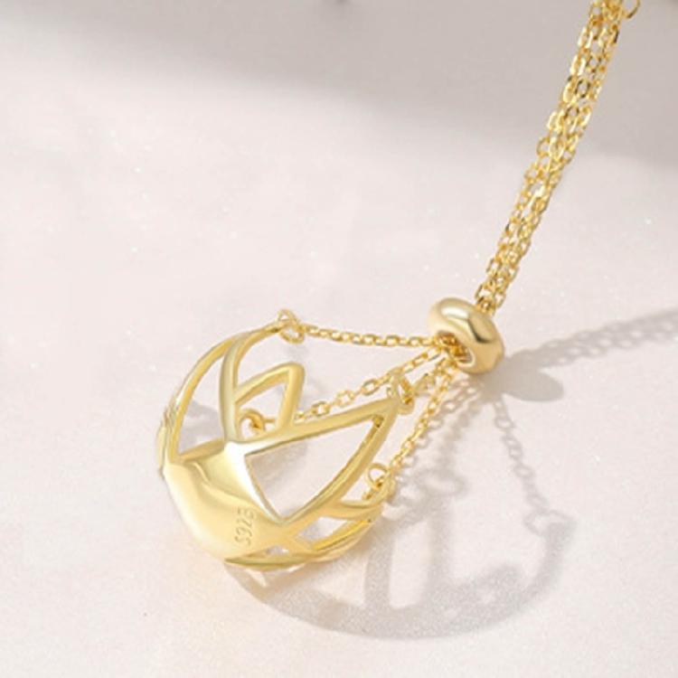10-12mm Round Pearls Pendant Cage DIY Necklace Charm Holder Empty Support Tray