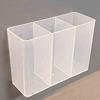 Transparent 3 Grid Wall Storage Box – Self Adhesive No Drill Organizer for Makeup Brushes, Lipstick, Pens, Perfume, Bathroom & Vanity Storage